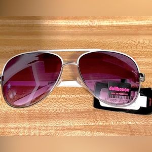 DOLLHOUSE Aviator Sunglasses, White Frame, NWT (MK3)